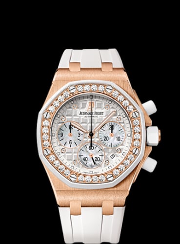Audemars Piguet Royal Oak OffShore 26048 Lady Chronograph Pink Gold / White