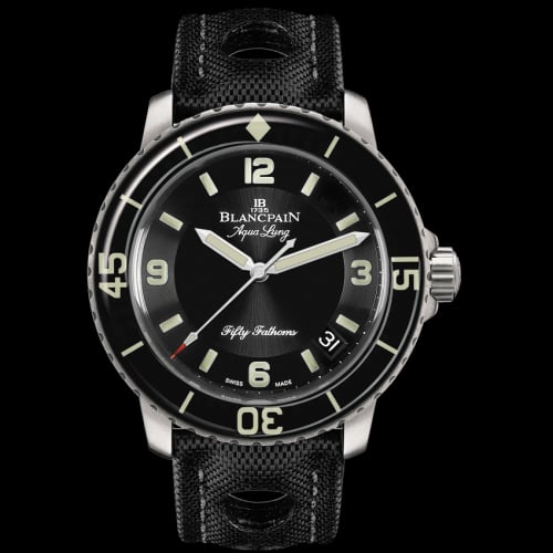 Blancpain Fifty Fathoms Tribute to Fifty Fathoms Aqua Lung / Stainless Steel / Black / Black Canvas