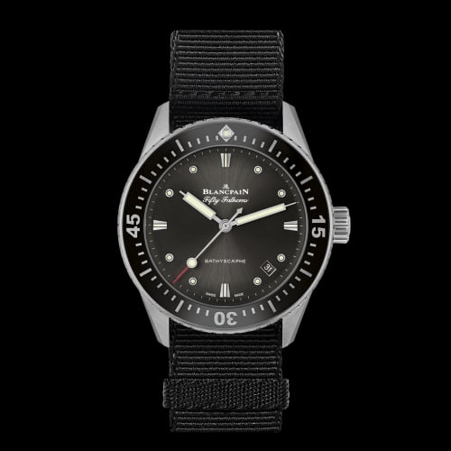 Blancpain Fifty Fathoms Bathyscaphe Stainless Steel / Grey / Black Nato