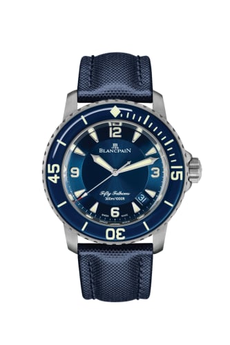 Blancpain Fifty Fathoms Titanium / Blue / Sailcloth
