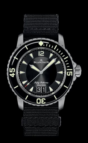 Blancpain Fifty Fathoms Automatique Grande Date Titanium / Black / Black NATO