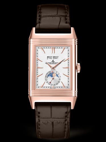 Jaeger-LeCoultre Reverso Tribute Calendar Pink Gold / Silver / Alligator