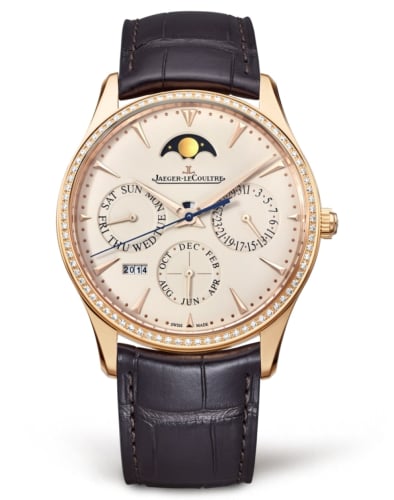 Jaeger-LeCoultre Master Ultra Thin Perpetual Pink Gold - Diamond / Eggshell / Alligator