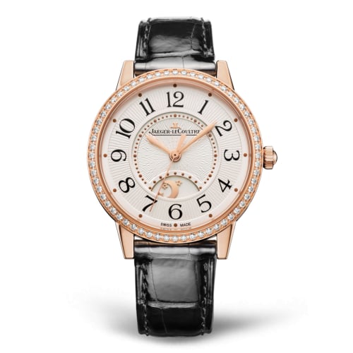 Jaeger-LeCoultre Rendez-Vous Night &amp; Day Medium Pink Gold - Diamond / Silver / Alligator