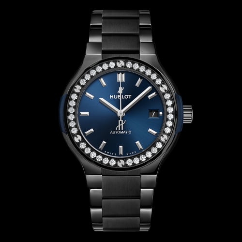 Hublot Classic Fusion 38 Ceramic - Diamond / Blue / Bracelet