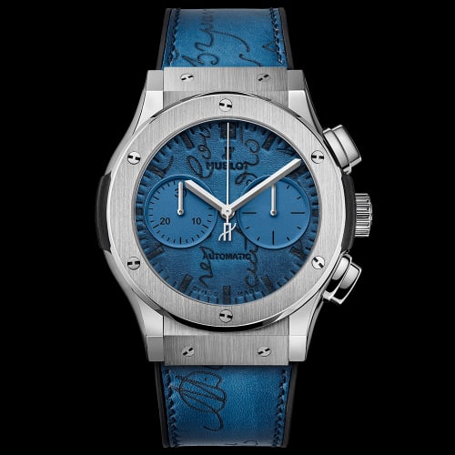 Hublot Classic Fusion 45 Chronograph Berluti Scritto Ocean Blue