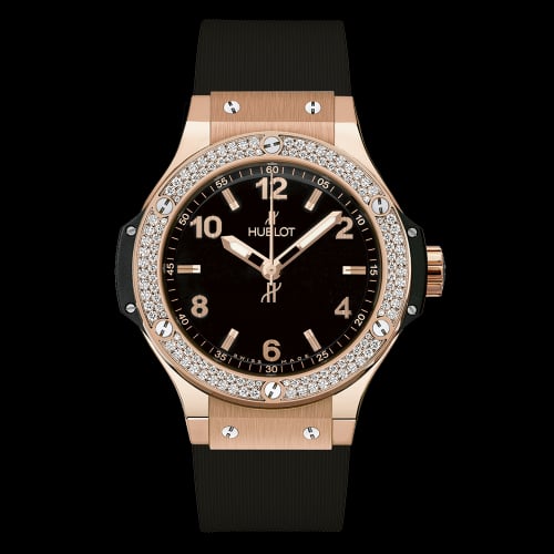 Hublot Big Bang 38 Quartz Red Gold - Diamond / Black / Rubber