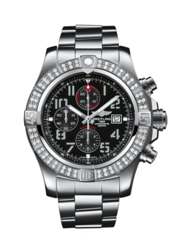 Breitling Super Avenger II Stainless Steel / Diamond / Volcano Black / Bracelet