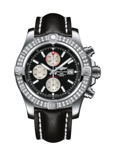 Breitling Super Avenger II Stainless Steel / Diamond / Volcano Black / Calf / Pin