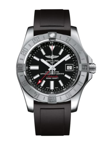 Breitling Avenger II GMT Stainless Steel / Volcano Black / Rubber