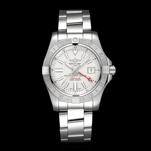 Breitling Avenger II GMT Stainless Steel / Stratus Silver / Bracelet