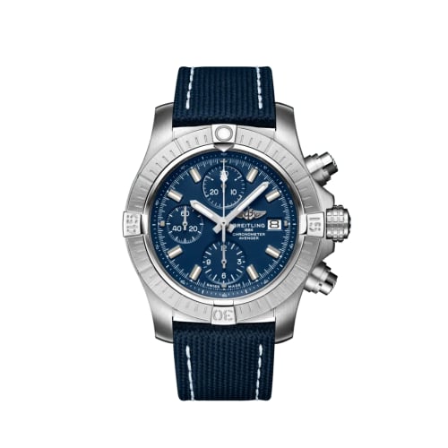 Breitling Avenger Chronograph 43 Stainless Steel / Blue / Military / Pin
