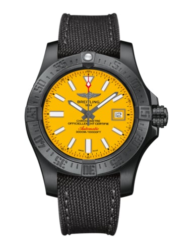 Breitling Avenger II Seawolf Black Steel / Cobra Yellow / Military / Limited Edition