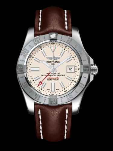 Breitling Avenger II GMT Stainless Steel / Stratus Silver / Calf / Folding