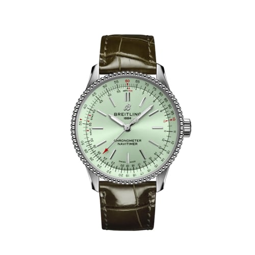Breitling Navitimer 1 35 Automatic Stainless Steel / Mint Green / Alligator - Folding