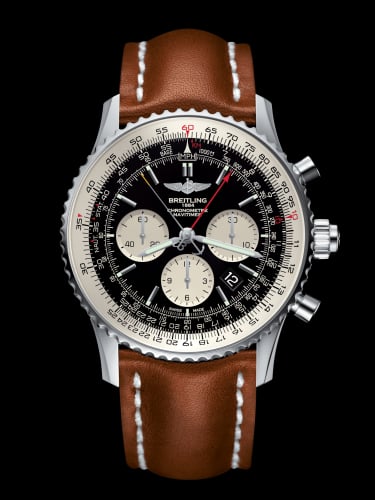 Breitling Navitimer Rattrapante Stainless Steel / Black / Calf / Folding