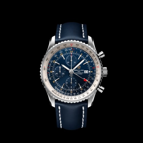 Breitling Navitimer 1 Chronograph GMT Stainless Steel / Blue / Calf / Folding