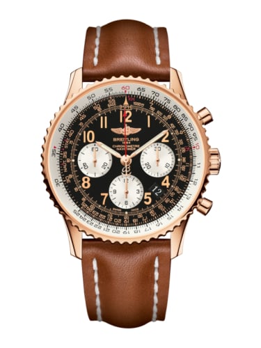 Breitling Navitimer 01 43 Red Gold / Black Arabic / Calf / Pin