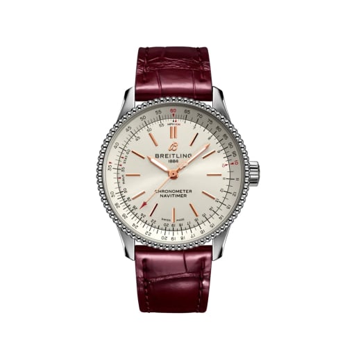 Breitling Navitimer 1 35 Automatic Stainless Steel / Silver / Croco / Pin