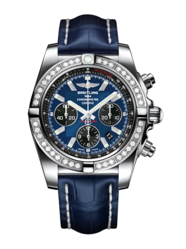 Breitling Chronomat 44 Stainless Steel / Diamond / Blackeye Blue / Croco
