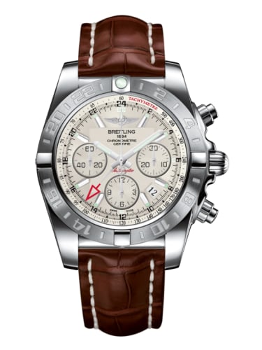 Breitling Chronomat 44 GMT Stainless Steel / Sierra Silver / Croco