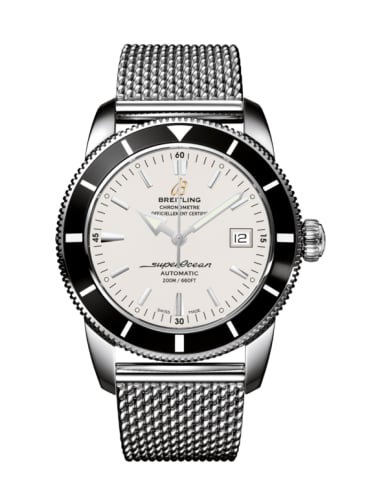 Breitling Superocean Heritage 42 Stainless Steel / Black / Stratus Silver / Milanese