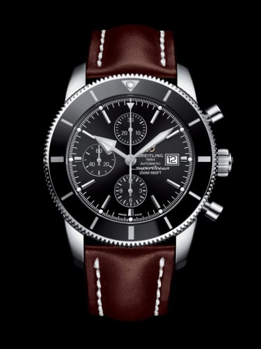 Breitling Superocean Heritage II 46 Chronograph Stainless Steel / Black / Black / Calf / Pin