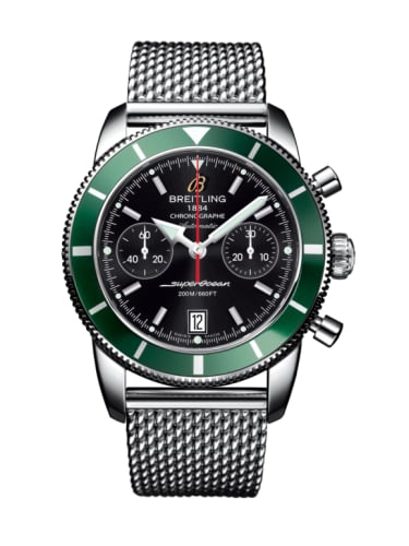 Breitling Superocean Heritage 44 Chronograph Stainless Steel / Green / Black / Milanese
