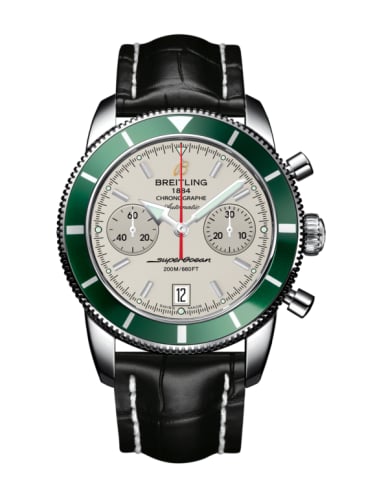 Breitling Superocean Heritage 44 Chronograph Stainless Steel / Green / Silver / Croco