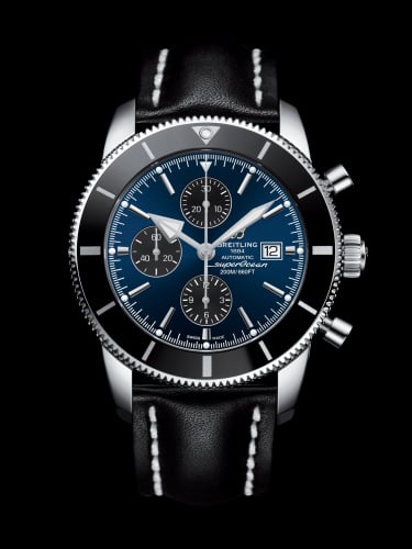 Breitling Superocean Heritage II 46 Chronograph Stainless Steel / Black / Blue / Calf / Pin