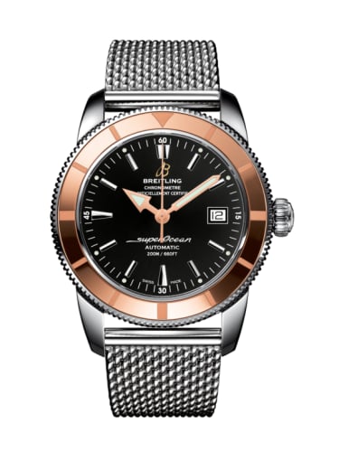 Breitling Superocean Heritage 42 Stainless Steel / Red Gold / Volcano Black / Milanese