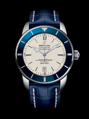 Breitling Superocean Heritage II 46 Stainless Steel / Blue / Silver / Croco / Folding
