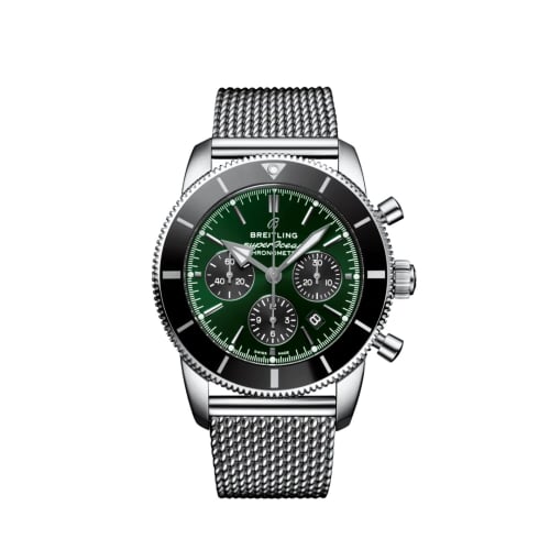 Breitling Superocean Heritage II B01 Chronograph 44 Stainless Steel / Green / Mesh