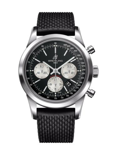 Breitling Transocean Chronograph Stainless Steel / Reverse Panda / Rubber / Pin