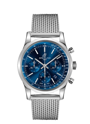 Breitling Transocean Chronograph Stainless Steel / Blue / Limited Edition