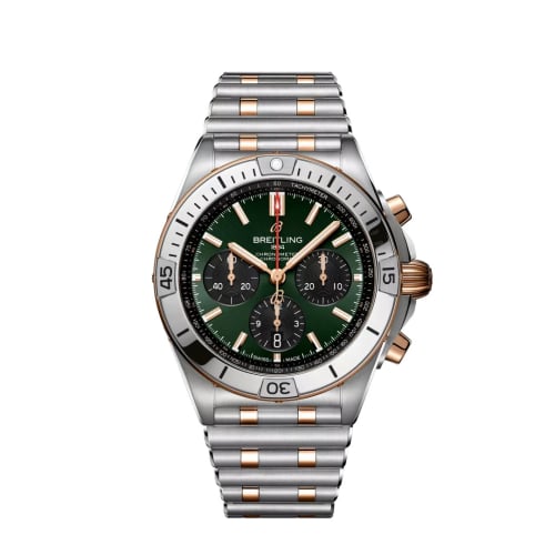 Breitling Chronomat B01 42 Stainless Steel - Red Gold / Green / Rouleaux