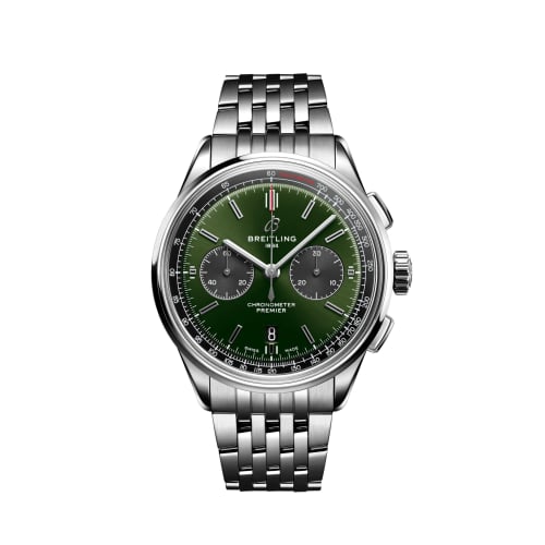 Breitling Premier B01 Chronograph 42 Stainless Steel / Green / Bracelet