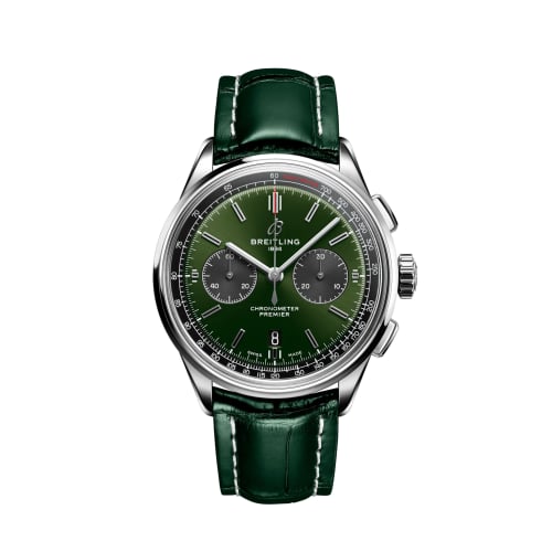 Breitling Premier B01 Chronograph 42 Stainless Steel / Green / Alligator - Folding