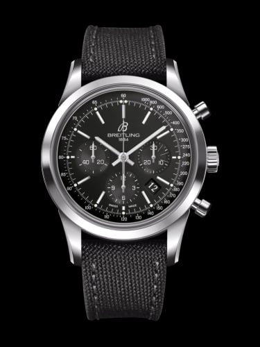 Breitling Transocean Chronograph Stainless Steel / Black / Military / Pin