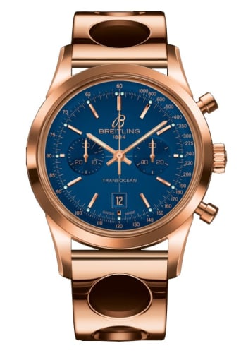 Breitling Transocean Chronograph 38 Gold / Blue / Racer