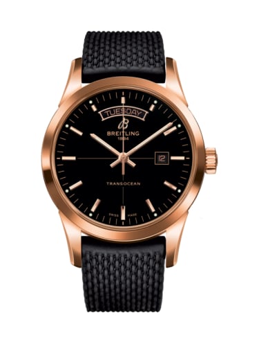Breitling Transocean Day &amp; Date Red Gold / Black / Rubber / Folding
