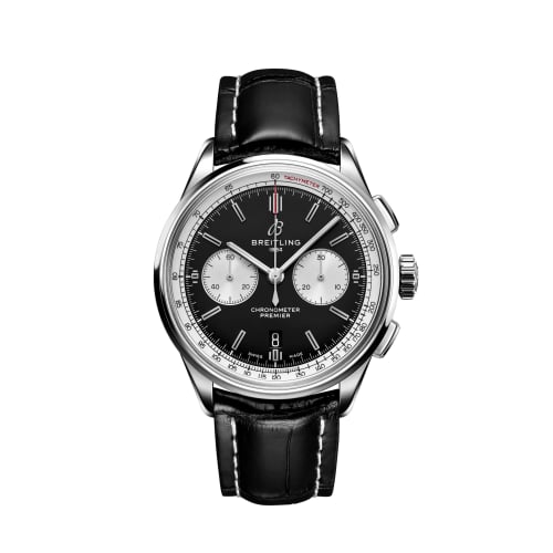 Breitling Premier B01 Chronograph 42 Stainless Steel / Black / Alligator / Folding