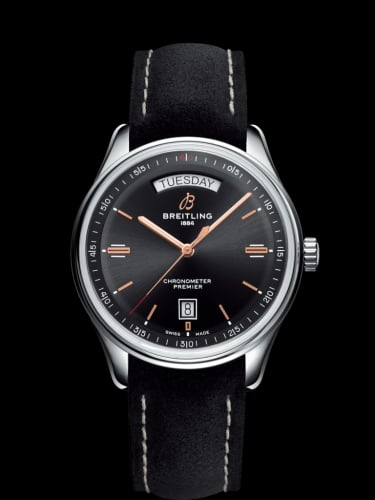 Breitling Premier Automatic Day & Date 40 Stainless Steel / Black / Nubuck Black / Tang