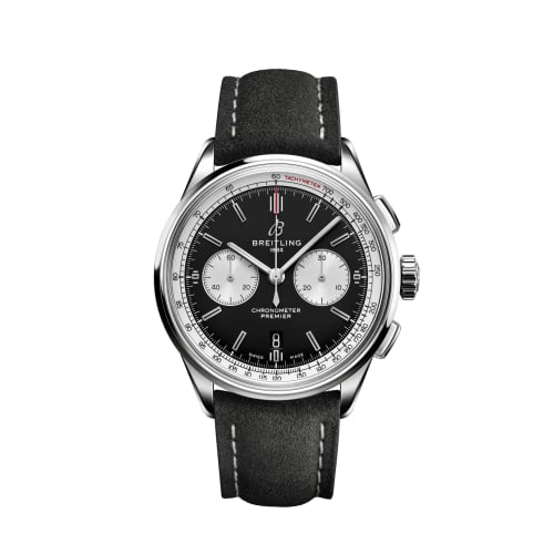 Breitling Premier B01 Chronograph 42 Stainless Steel / Black / Nubuck / Folding