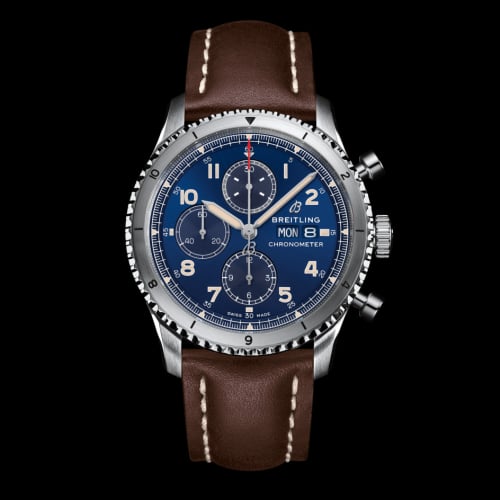 Breitling Aviator 8 Chronograph 43 Stainless Steel / Blue / Calf / Pin