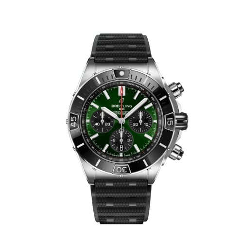 Breitling Super Chronomat B01 44 Stainless Steel / Green / Rubber Rouleaux