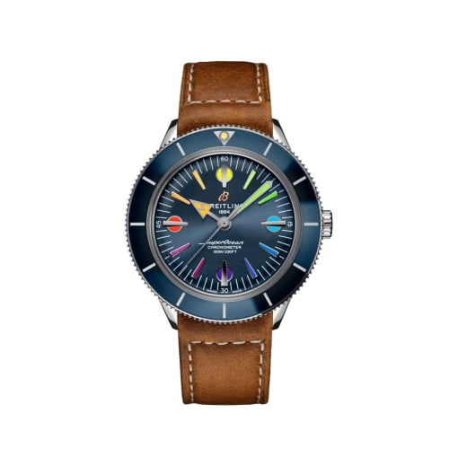 Breitling Superocean Heritage '57 Stainless Steel / Blue Rainbow / Calf / Folding
