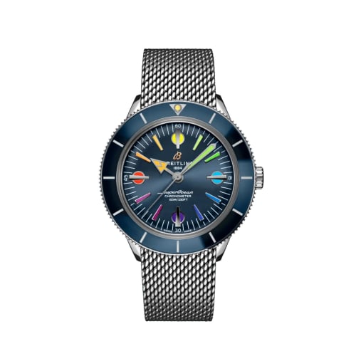 Breitling Superocean Heritage '57 Stainless Steel / Blue Rainbow / Mesh