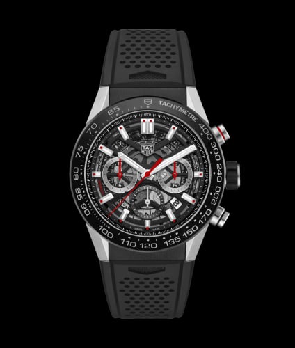 TAG Heuer Carrera Calibre Heuer 02 45 Stainless Steel / Black Ceramic / Skeleton / Rubber