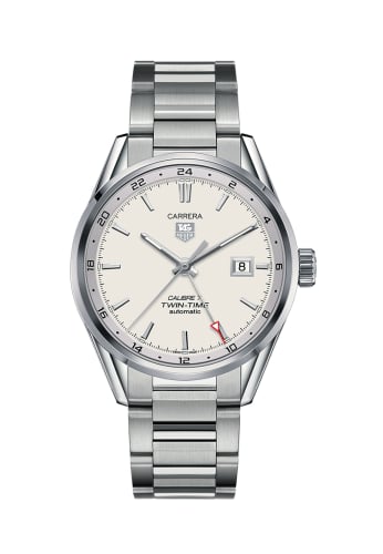 TAG Heuer Calibre 7 Twin Time Stainless Steel / Silver / Bracelet